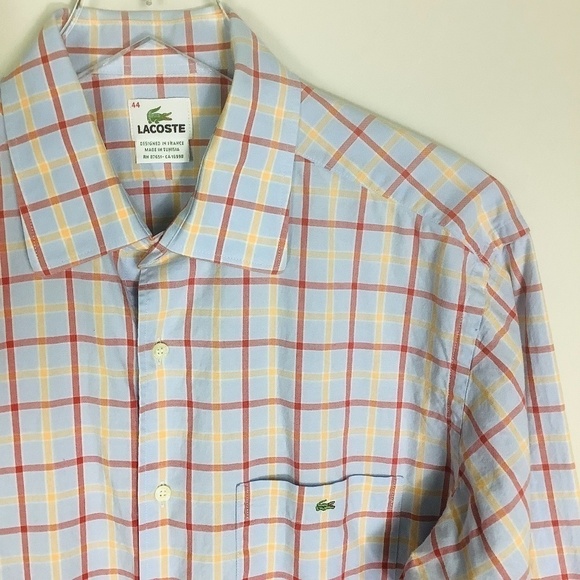 Lacoste Men's Career Dress Shirt Size Sz 44 - Picture 2 of 10